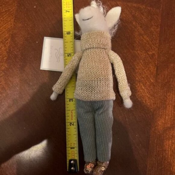 Felt Unicorn Ornament With Gold Sweater & Corduroy Pants handmade - Picture 7 of 7